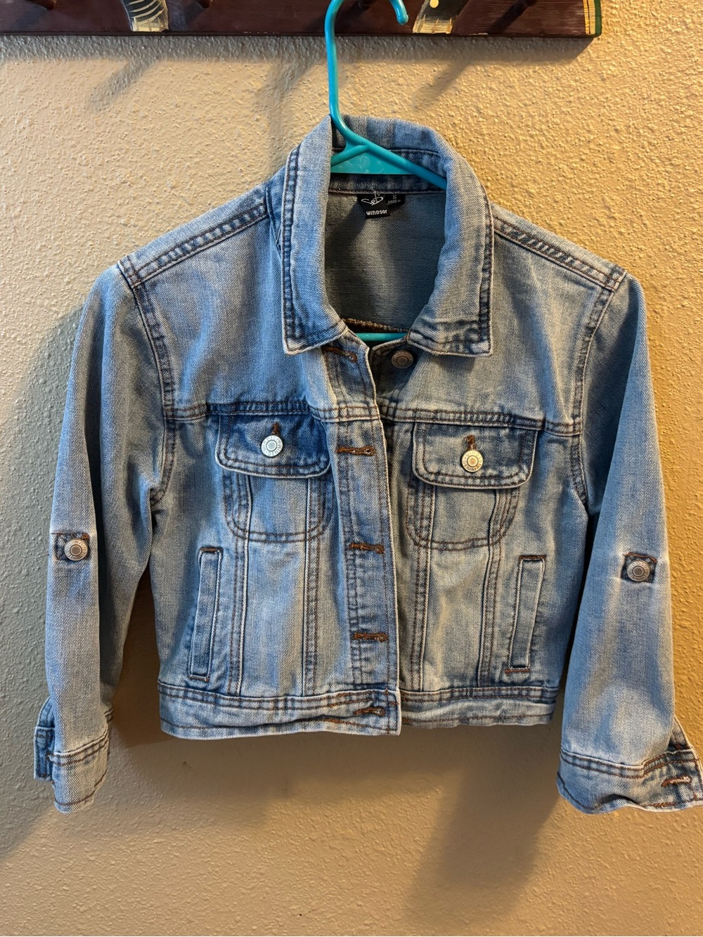 Windsor Women’s Light Blue Stylish Denim Crop Jacket Size Small-